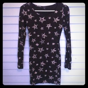 2 for $15/ F21 Black & white bodycon star dress
